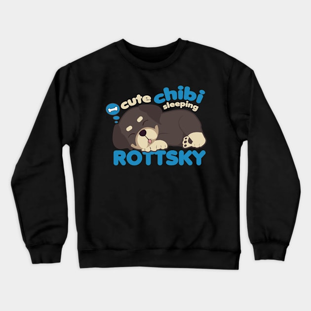 Cute Chibi Sleeping Rottsky Crewneck Sweatshirt by Shopparottsky